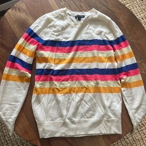 Banana Republic Extra Fine Merino Multicolor Crew Neck Sweater